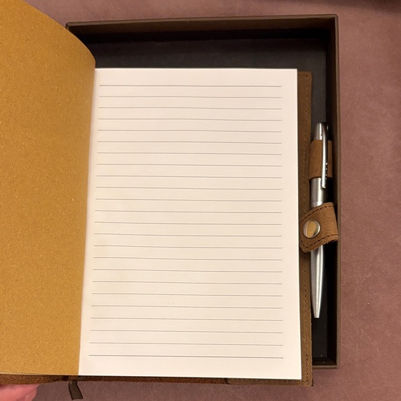 Moonster Be Still and Know Brown Leather Journal with Pen - Picture 2 of 2